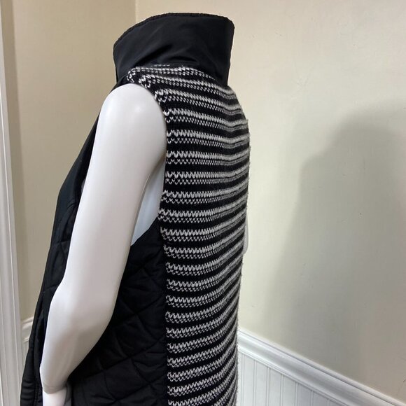 Bass Black Puffer Vest with Knit Back, M - Picture 12 of 16